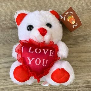 White Teddy Bear Valentine Heart I Love You Great Toys Inc Plush